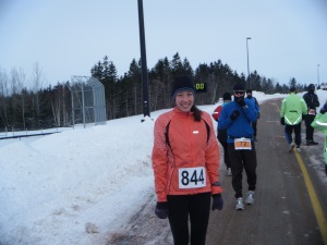 Half Marathon start line on a cold day